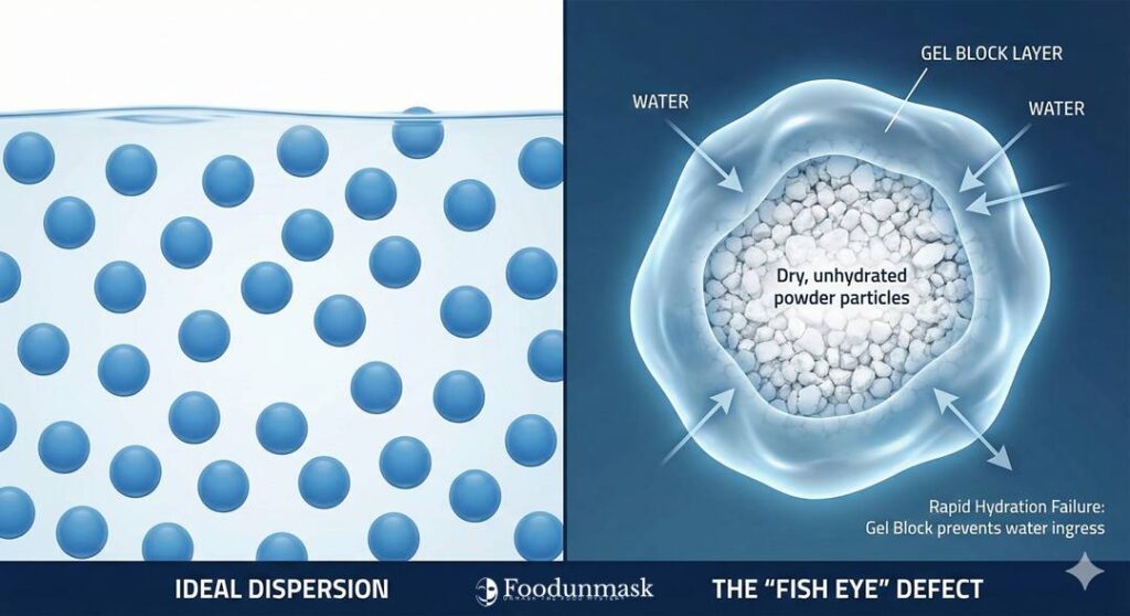 This visual validates the need for high-shear mixing or oil-slurry dispersion protocols.