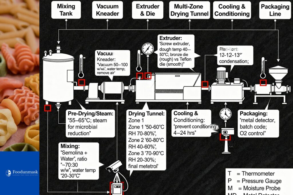 pasta manufacturing process diagram